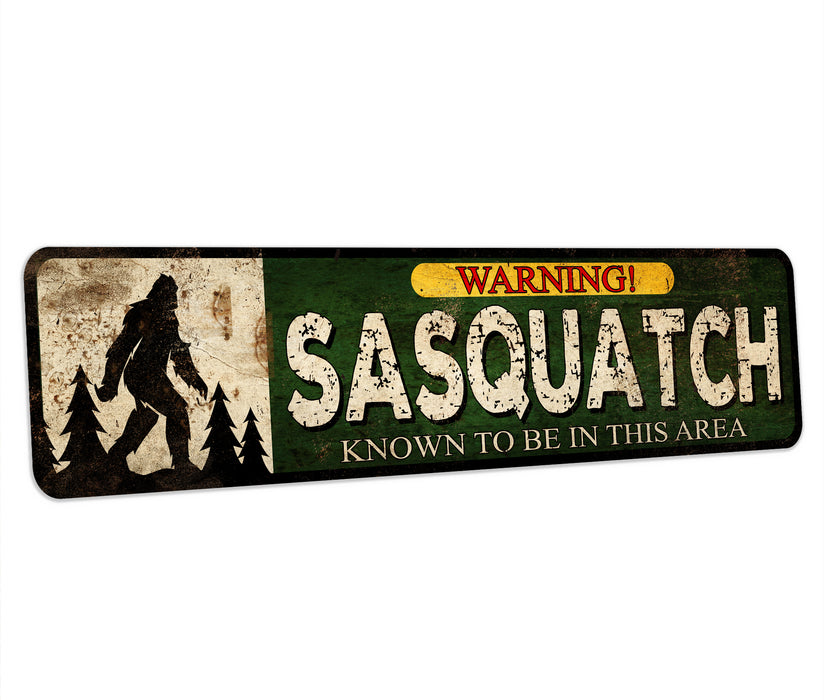 Warning Sasquatch Sign Big Foot Decor Funny Yard Sign Camping Yeti 104182001058
