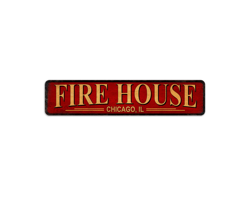 Personalized Fire House Sign City Patriotic Fireman 104182002066