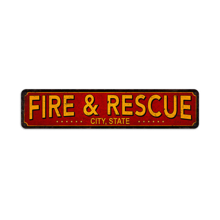 Personalized Fire and Rescue Sign Fire Station Decor Firemen 104182002067