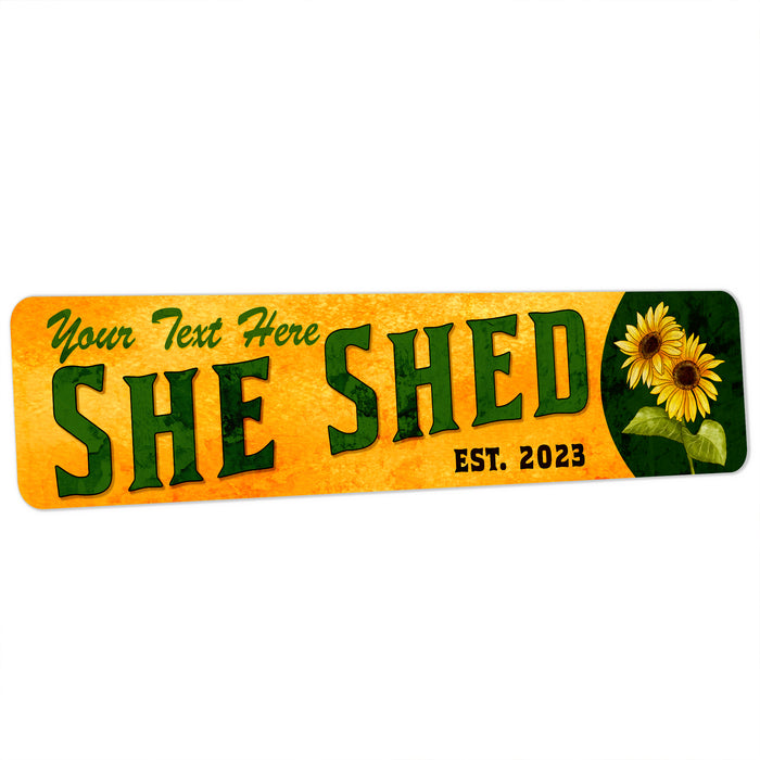 Custom She Shed Sign Sunflower