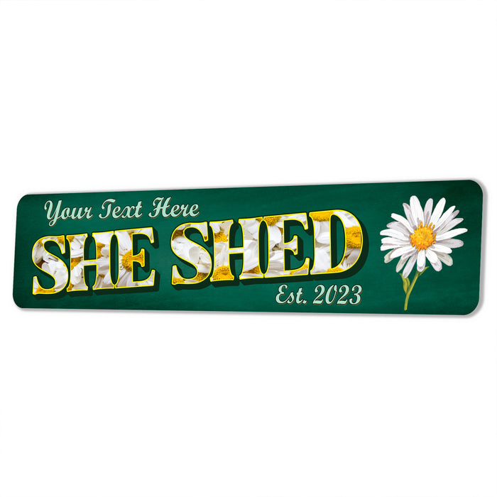 Personalized She Shed Sign Daisy Green 104182002073