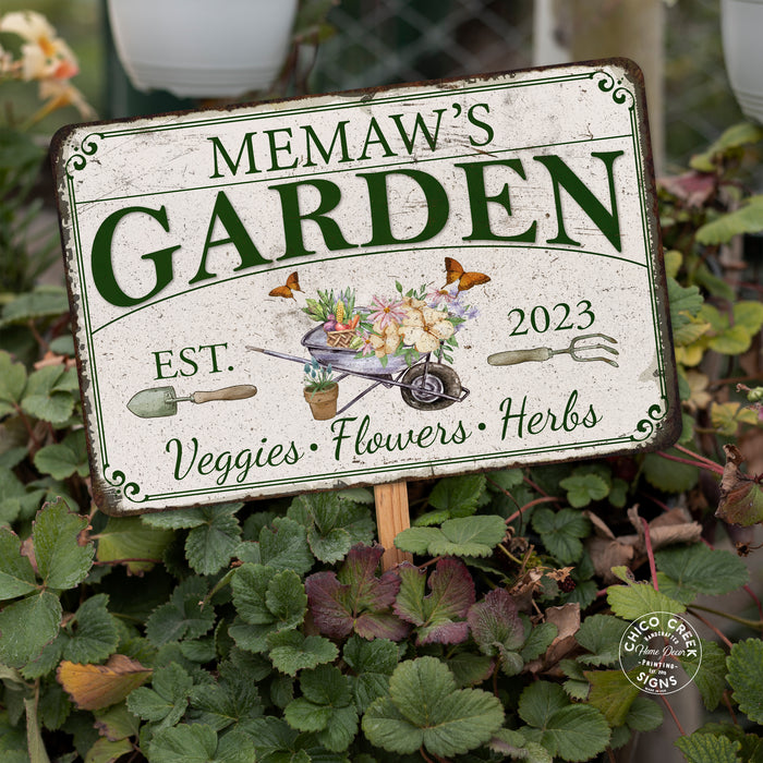 Personalized Garden Sign - Veggie Flowers Backyard