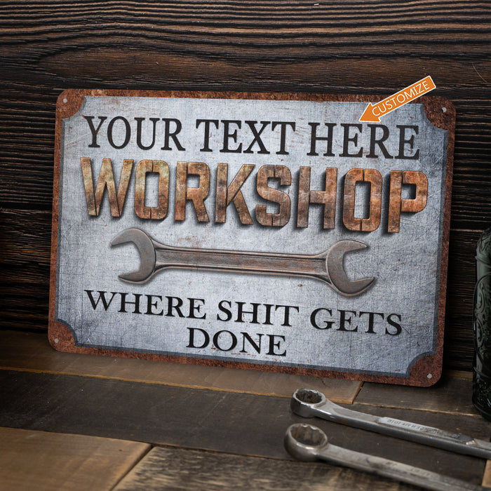 Custom Workshop Sign Personalized Gifts
