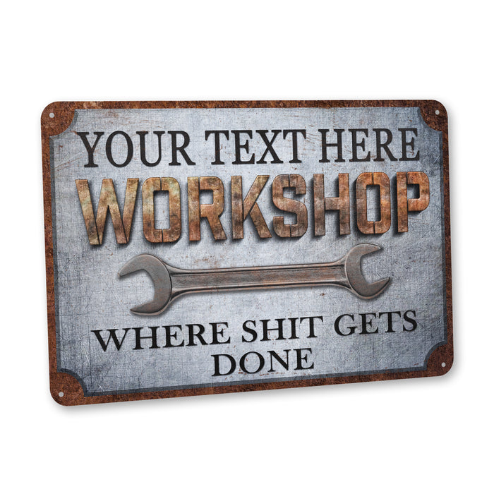 Custom Workshop Sign Personalized Gifts