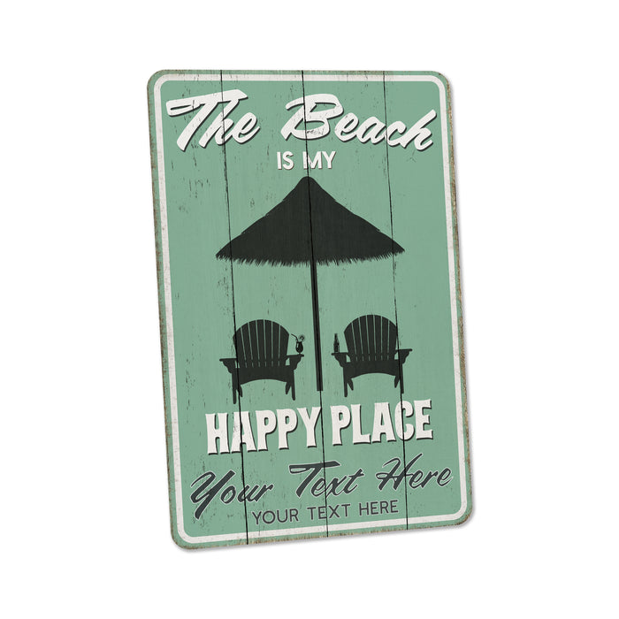 Customizable Beach Sign, The Beach Is My Happy Place -