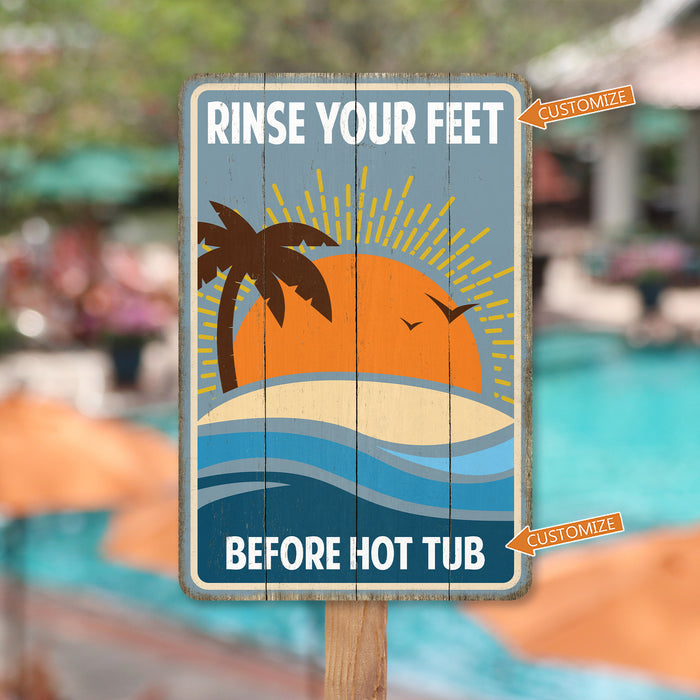 Beach Sign Custom Name Suneset Palm Tree Beach House Decor Ocean Sign Tropical Surf