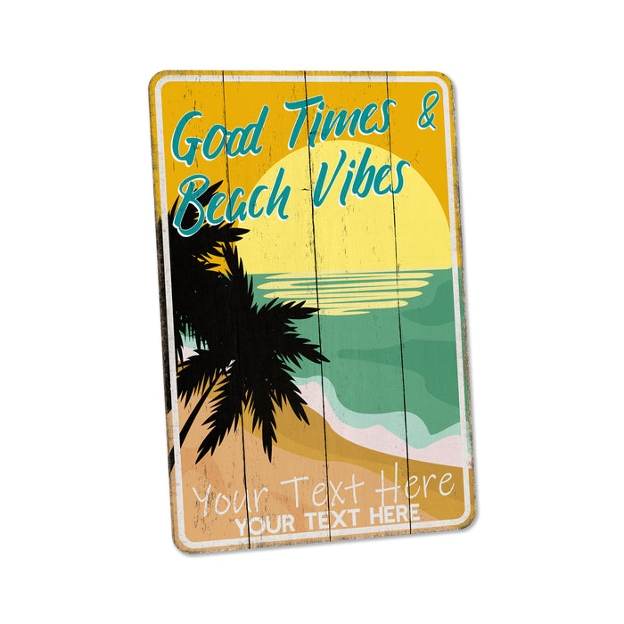 Beach Sign Vibes Good Times Beach House Decor Ocean Tropical Surf Gift