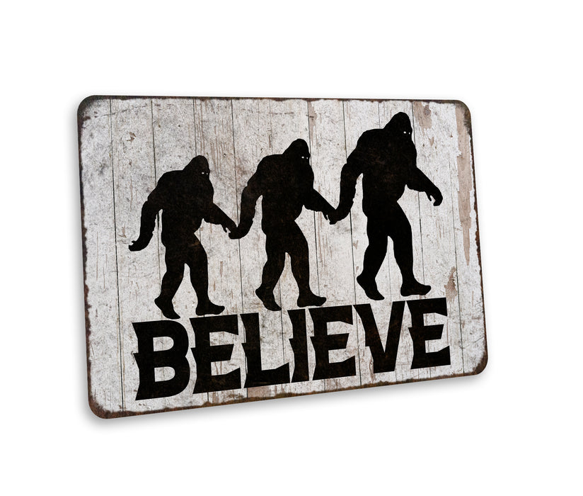 Believe In Big Foot Sign Sasquatch Camper Yard Sign Yeti Funny Garage