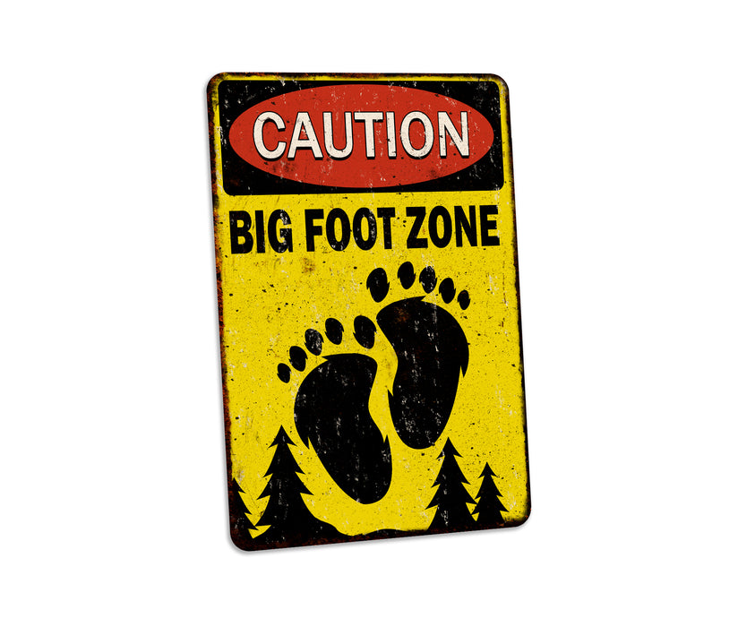 Caution Big Foot Zone Sign Sign Sasquatch Camper Yard Sign Yeti Funny