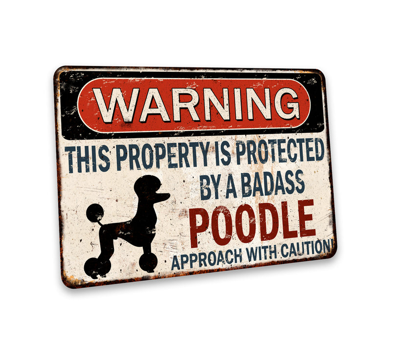 Warning Pet Poodle Sign Funny Rustic Pet Decor Dog Puppy Doggo 108122001071