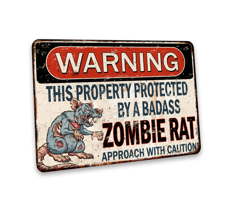 Warning Pet Rat Sign Zombie Rat Funny Rustic Pet Decor Mouse Mice 108122001073