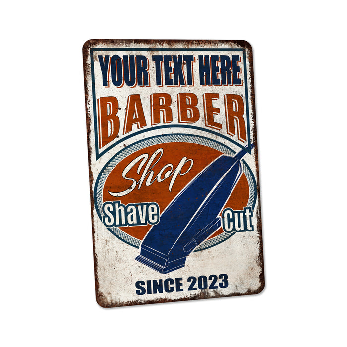 Custom Barber Shop Sign Barber Pole Haircut Salon Shaves Cuts Razor Vintage