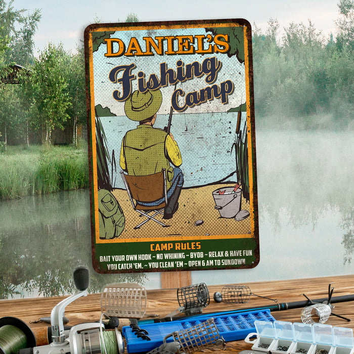 Personalized Fishing Camp Sign Fishing Gift Bait & Tackle Lures Fishing Pole 108122002079