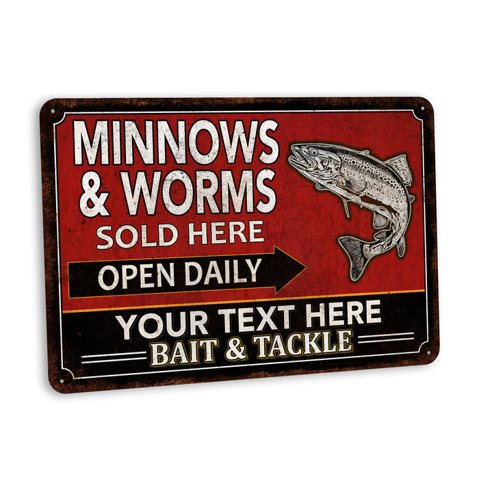 Custom Fishing Sign Bait & Tackle Decor Fishing Gift Lures Fishing Pole Man Cave
