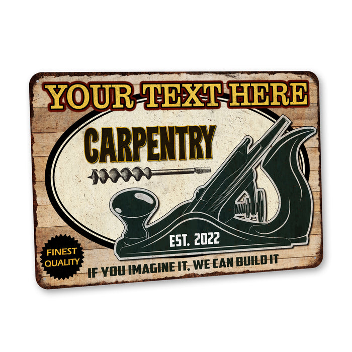 Personalized Carpentry Sign Woodshop Decor Man Cave Garage Workshop 108122002083