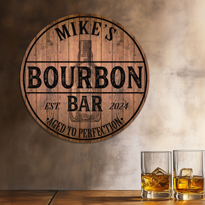Personalized Bourbon Bar Wood Sign