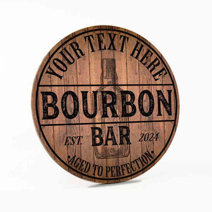 Personalized Bourbon Bar Wood Sign