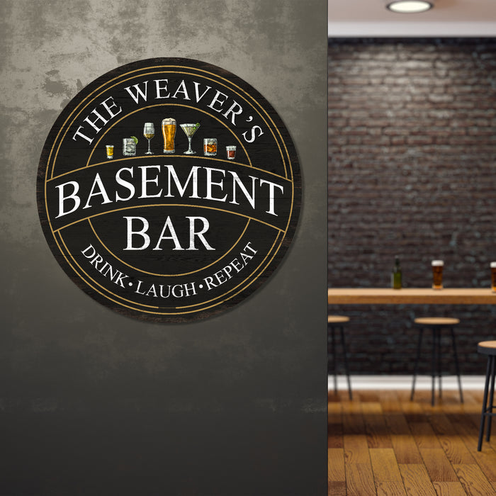 Personalized Basement Bar Sign