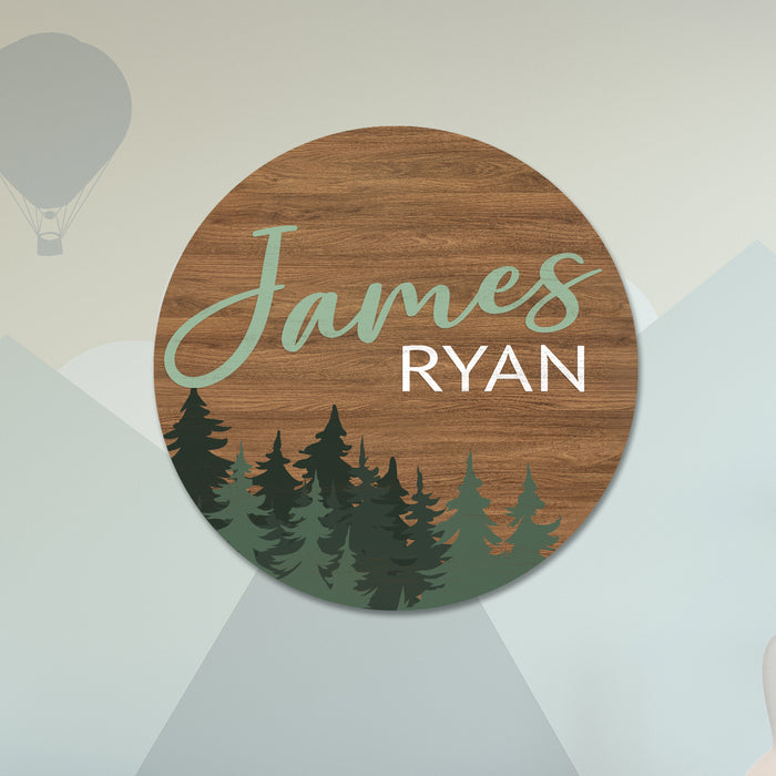 Nursery Name Sign - Green Woodland