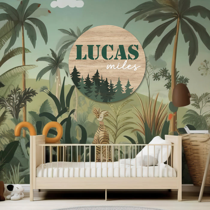 Nursery Name Sign - Green Woodland