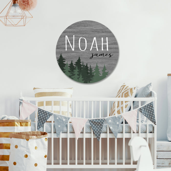 Nursery Name Sign - Green Woodland