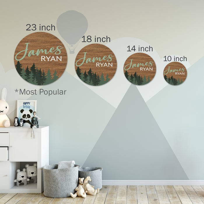 Nursery Name Sign - Green Woodland