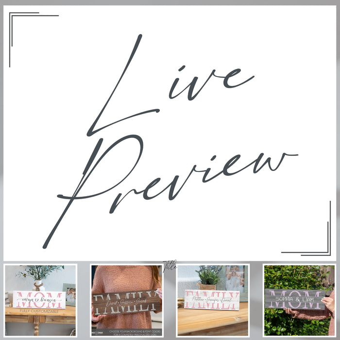Personalized Mom Sign - Kids Names