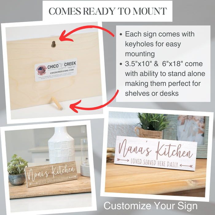 Personalized Kitchen Sign - Love Served Here Daily