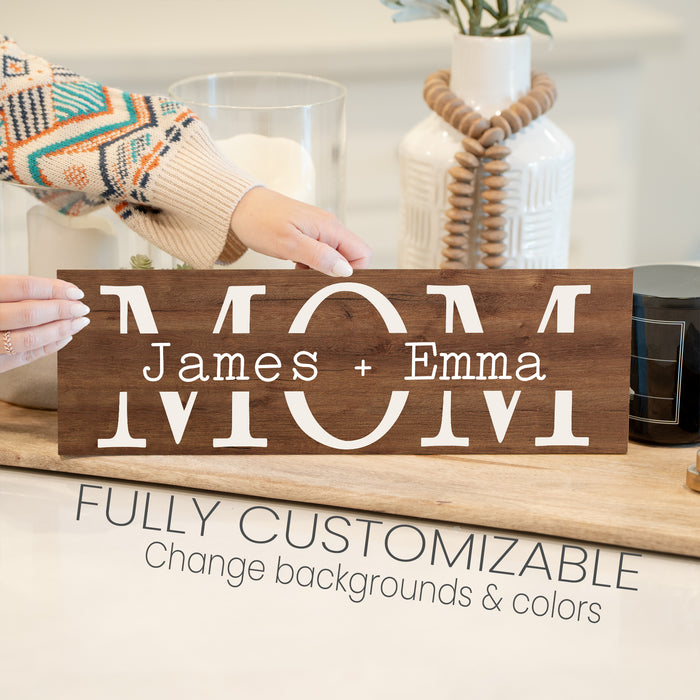 Personalized Mom Sign - Kids Names