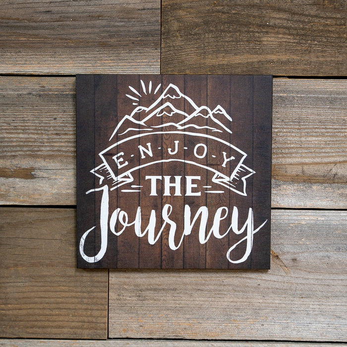 Enjoy the Journey Inpiration Camping Rustic Looking Wood Sign Wall Decor Gift Wood Sign