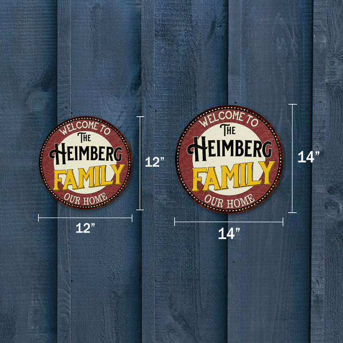 Personalized Family Name Round Metal Sign Kitchen Family Room Game Room Decor 100140038001