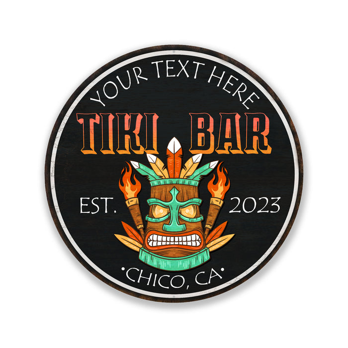 Personalized Tiki Bar Sign Tropical Decor Pool Art Hot Tub Backyard 100140050004