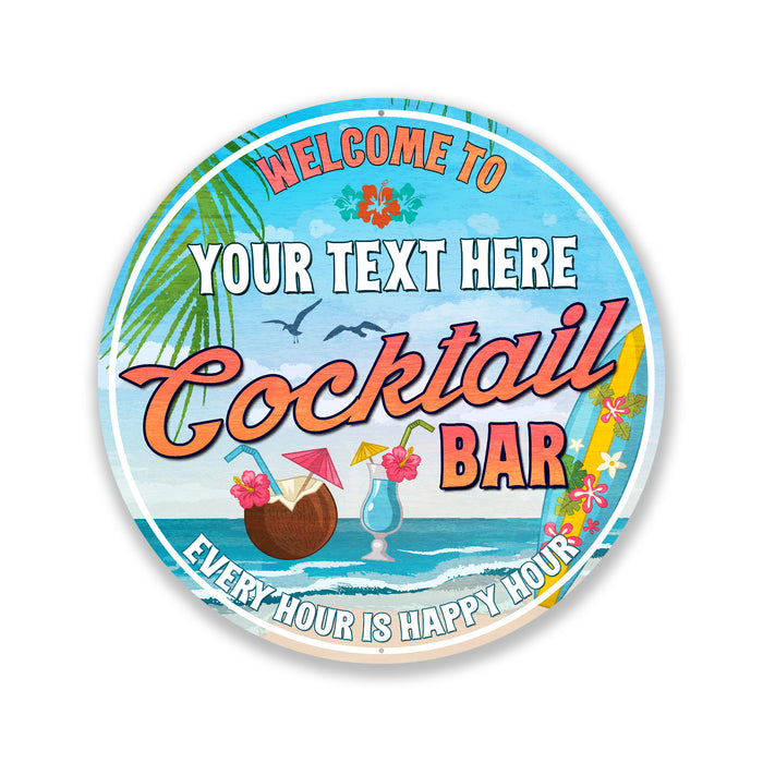 Personalized Cocktail Bar Sign Tropical Decor Pool Backyard Patio 100140050006