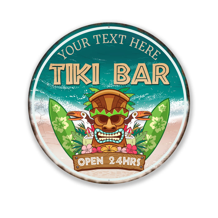 Personalized Tiki Bar Sign Tropical Decor Hot Tub Pool BBQ Home Bar 100140050012