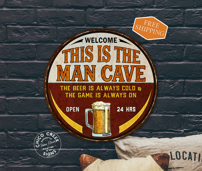 This Is The Man Cave Sign Garage Football Beer Wall Decor Dad Gift 100142001007