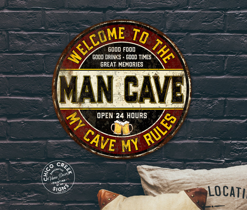 Welcome To The Man Cave Sign Shop Garage Workshop Den Wall Decor Dad Gift 100142001008