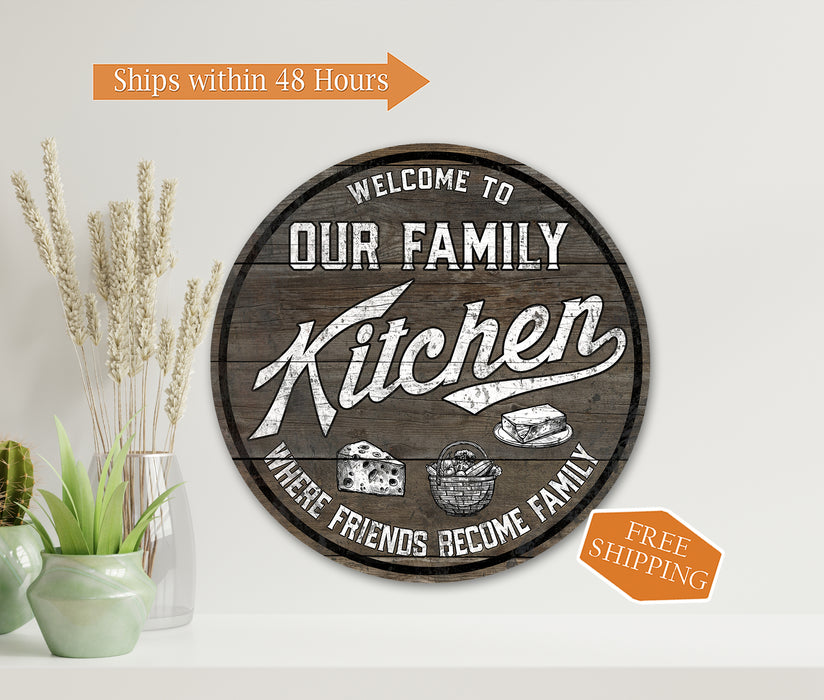 Family Kitchen Sign Welcome Friends and Family Wall Decor Kitchen Pantry
