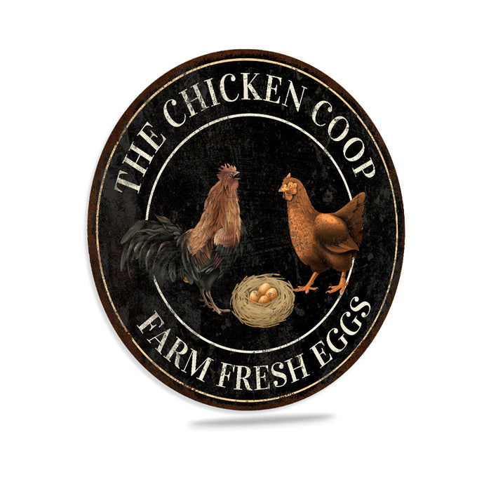 Chicken Coop Sign Farm Fresh Eggs Rooster Poultry Wall Decor Farm Garden