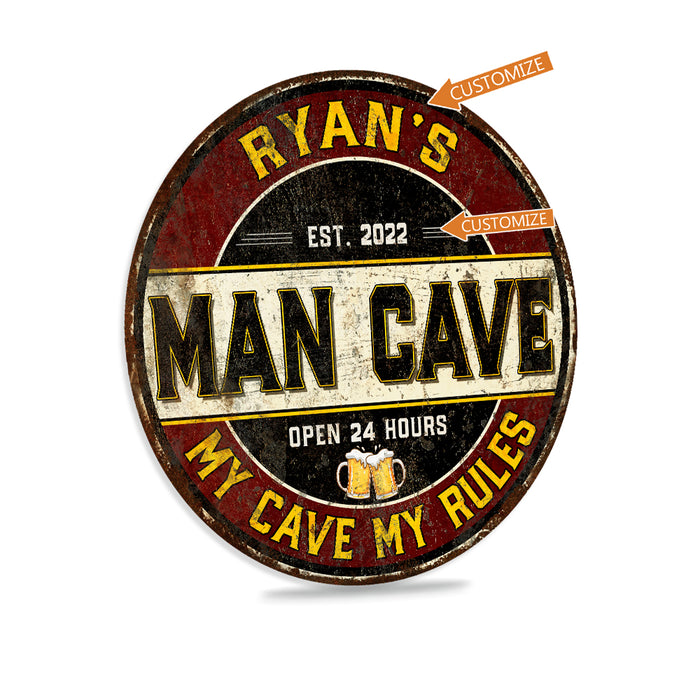Personalized Man Cave Sign Shop Garage Workshop Den Home Bar Wall Decor Dad Gift 100142002003