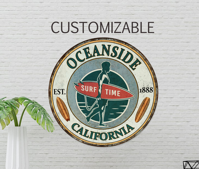 Custom Surfing Sign Personalized Beach Sign Wall Art