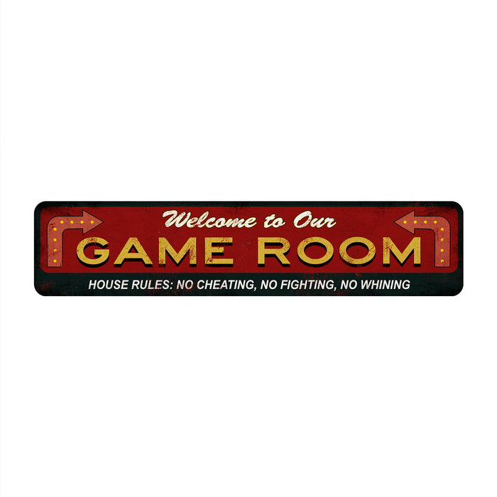Welcome to Our Game Room Red Metal Sign 104182001001