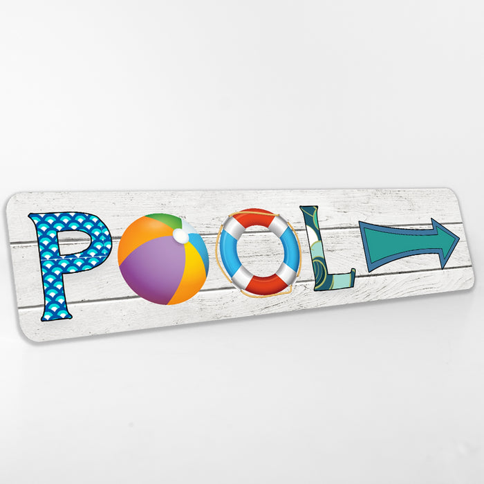 Swimming Pool This Way Left Right Metal Sign Spa Sauna Hot Tub 104182001004