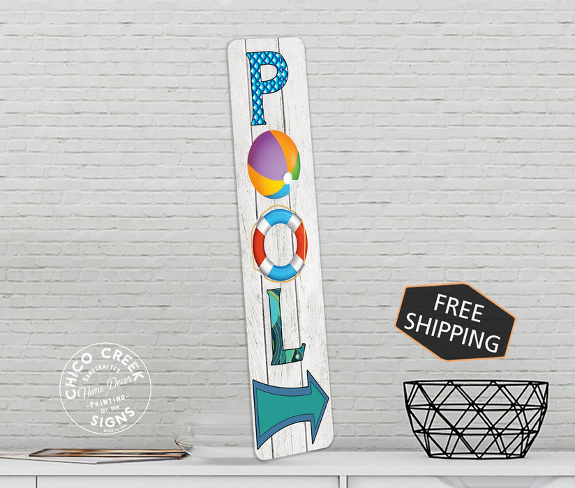 Swimming Pool This Way Left Right Metal Vertical Sign Spa 104182001005