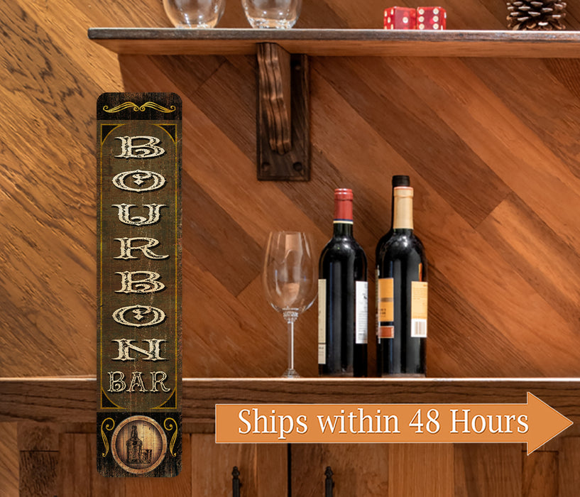 Bourbon Bar Sign Pub Tavern Decor Whiskey Home Bar Kitchen Gift Man Cave