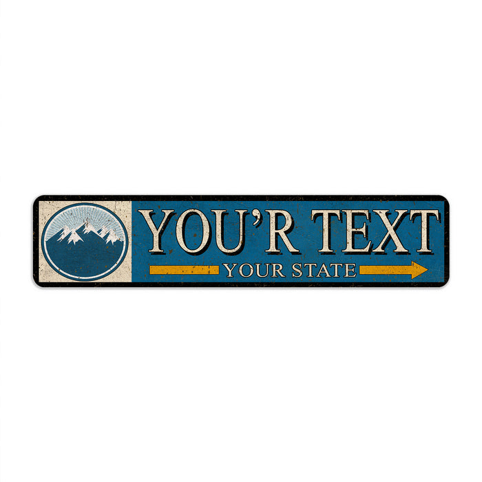 Personalized City State Mountain Ski Sign 104182002017