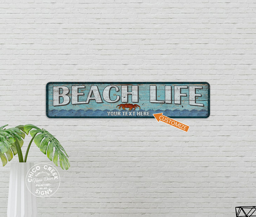 Custom Beach Life Signs Beach House Decor Sea Shell Surf