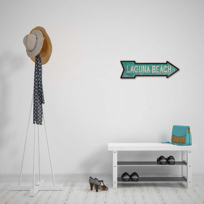 Laguna Beach Rt Arrow Vintage Looking Beach House Metal Sign