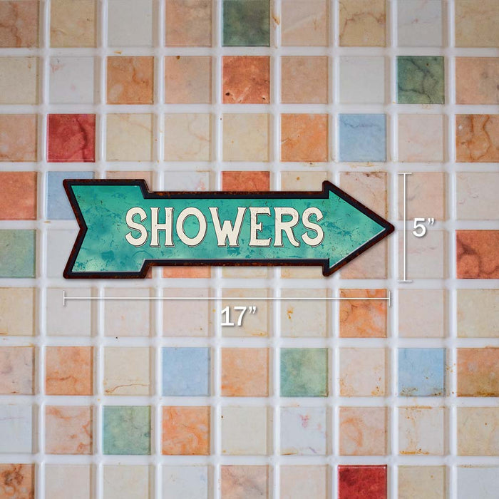 Showers Rt Arrow Vintage Looking Beach House Metal Sign 5x17 205170001015