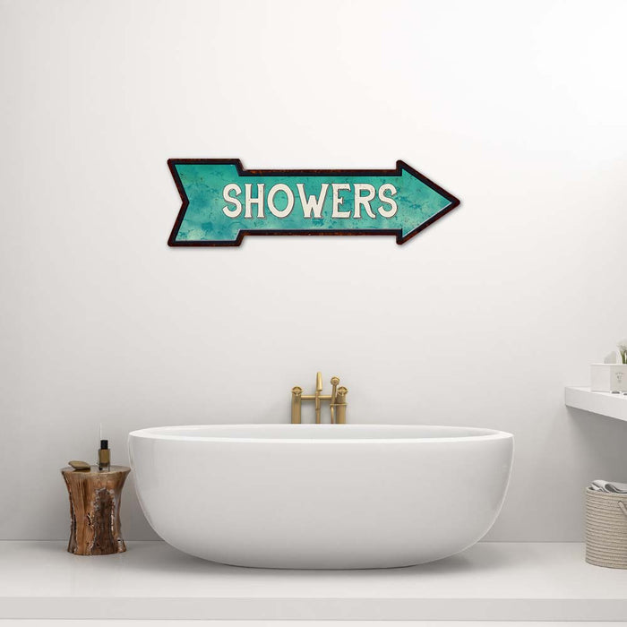 Showers Rt Arrow Vintage Looking Beach House Metal Sign 5x17 205170001015