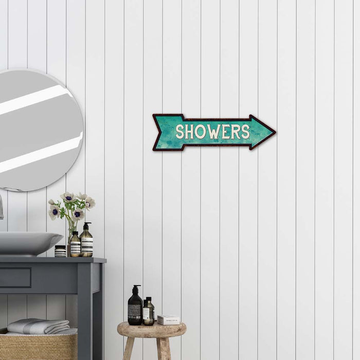 Showers Rt Arrow Vintage Looking Beach House Metal Sign 5x17 205170001015